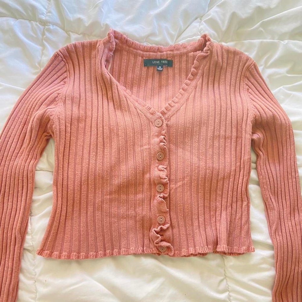 pink cardigan
